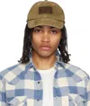 Rrl Tan Leather-patch Corduroy Trucker Cap In Tan