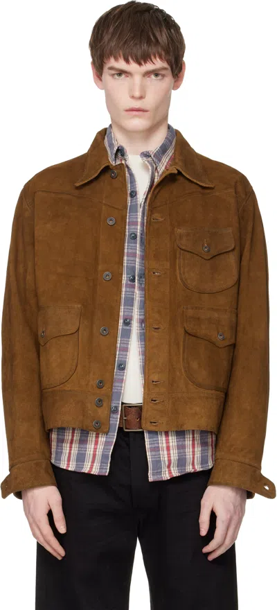 Rrl Tan Roughout Suede Jacket In Brown