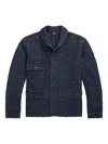 Rrl Textured Button-up Jacket In Blue
