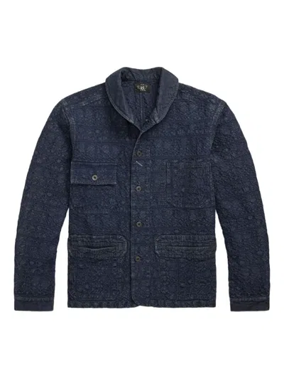 Rrl Textured Button-up Jacket In Blue