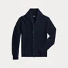 Rrl Textured Cashmere Shawl-collar Cardigan In Blue