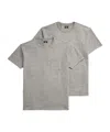 Rrl Two-pack Gray Jersey Pocket T-shirts In Gray