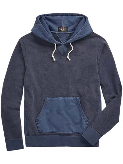 Rrl Cotton Jersey Hoodie In Navy Multi