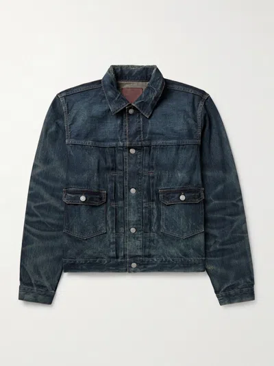 Rrl Type 2 Denim Trucker Jacket In Blue