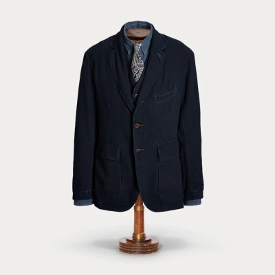 Rrl Unconstructed Herringbone Sport Coat In Blue