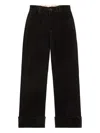 Rrl Velvet Cuffed-hem Trousers In Black