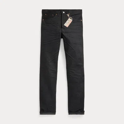 Rrl Vintage 5-pocket Black Selvedge Jean In Blue