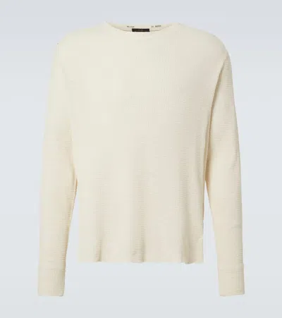Rrl Waffle-knit Cotton Sweater In White