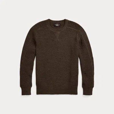 Rrl Waffle-knit Cotton-wool Jumper In Brown