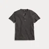 Rrl Waffle-knit Short-sleeve Henley Shirt In Gray
