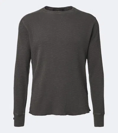 Rrl Waffle-knit Cotton Sweater In Grey