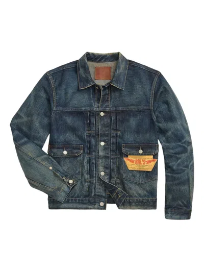 Rrl Washed Denim Jacket In Blue