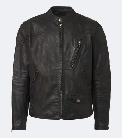 Rrl Watts Leather Jacket In Brown