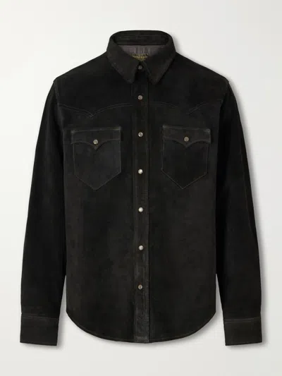 Rrl Willett Suede Jacket In Black