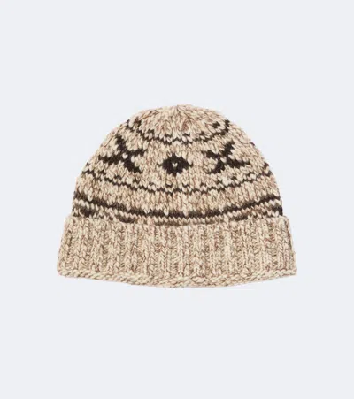 Rrl Wool And Cotton-blend Beanie In Brown