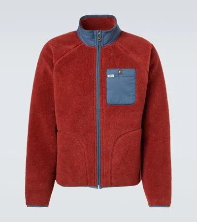 Rrl Wool-blend Fleece Jacket In Red