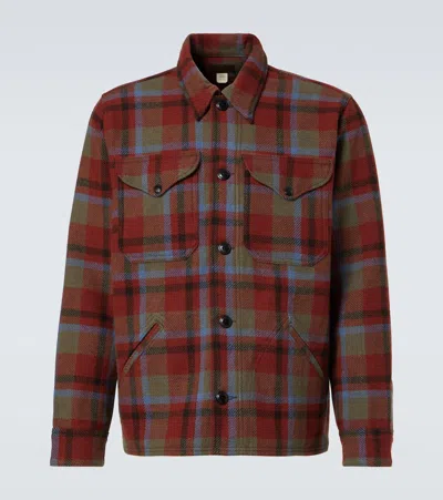 Rrl Wool Jacket In Maroon Plaid