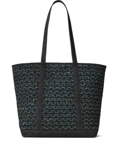 Rrl Woven Banks Tote Bag In Black