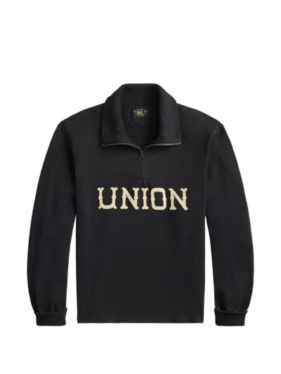 Rrl Zip Long-sleeve Sweater In Black