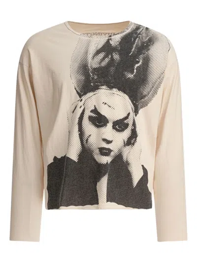 Rrr123 Clayton Portrait-print Long-sleeve T-shirt In Gray