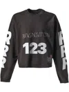 Rrr123 Cva Logo-print Embroidered Cotton-jersey Sweatshirt In 黑色