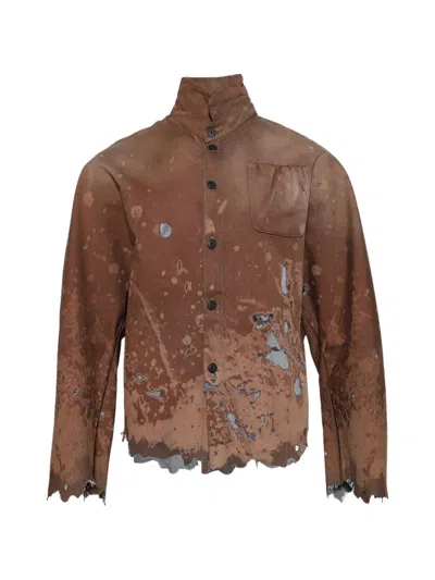 Rrr123 Cut-out-detail Shirt In Brown