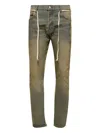 Rrr123 Distressed Drawstring Jeans In Neutral