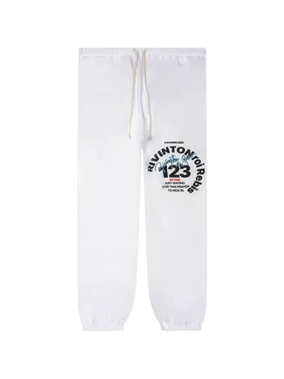 Rrr123 Drawstring Track Pants In White