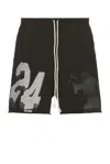 Rrr123 Enemy Straight-leg Logo-print Cotton-jersey Drawstring Shorts In Vintage Black