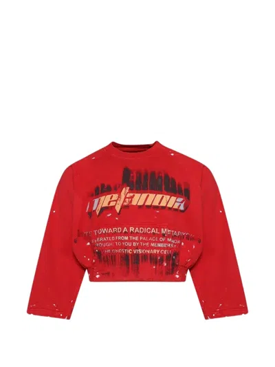 Rrr123 Graphic-print Crew-neck Sweatshirt In Red