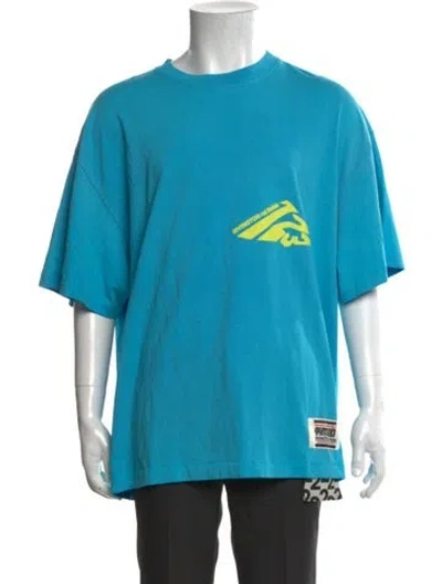 Pre-owned Rrr123 Graphic Print Crew Neck T-shirt In Blue