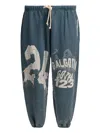 Rrr123 Graphic-print Drawstring Trousers In Blue