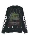 Rrr123 Graphic-print Long-sleeve T-shirt In Black