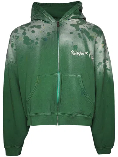 Rrr123 Gym Bag Zip-up Hoodie In Green