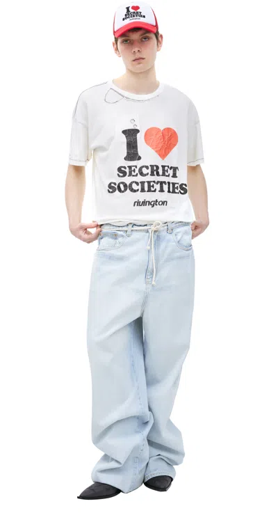 Rrr123 Jeans With A Drawstring Waistband In Blue
