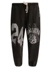 Rrr123 Graphic-print Drawstring Trousers In Black