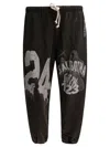 Rrr123 Graphic-print Drawstring Trousers In Black