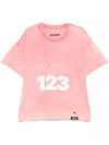 Rrr123 Logo-print Embroidered Cotton-jersey T-shirt In Pink