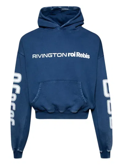 Rrr123 Logo-print Hoodie In Blue