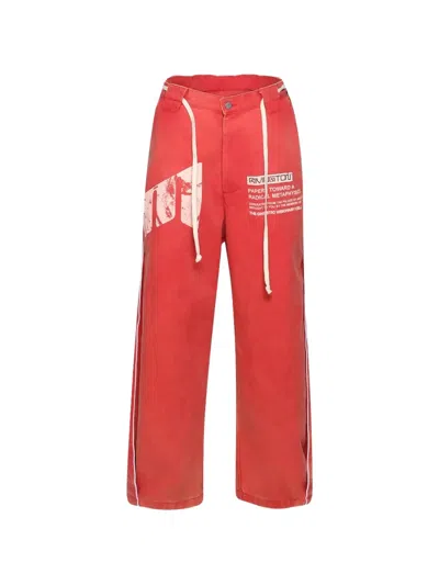 Rrr123 Logo Working Man Trousers In Red