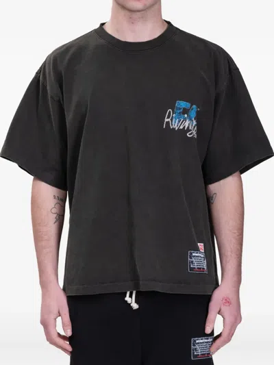 Rrr123 Mansion Printed Cotton-jersey T-shirt In Black