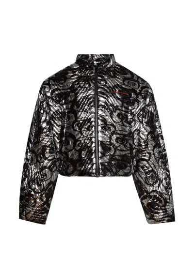 Rrr123 Metallic Print Jacket In Silver
