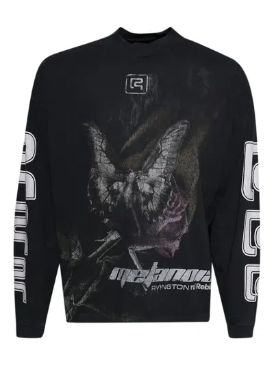 Rrr123 Metamoth Long-sleeve T-shirt In Black