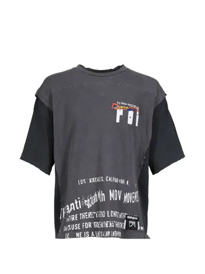 Rrr123 Moda Apocrypha Quad Tee Distressed Layered-effect T-shirt In Black