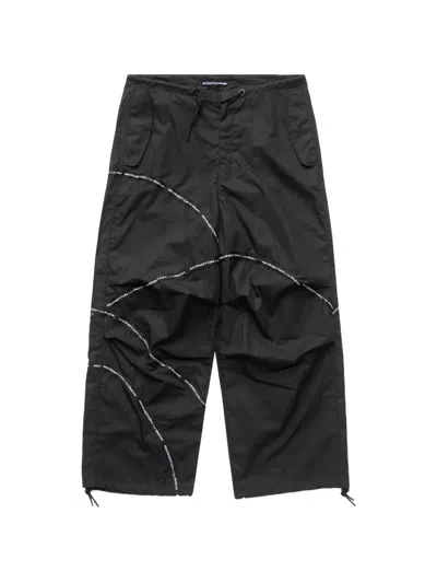 Rrr123 Paraclete Logo-tape Trousers In Black