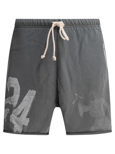 Rrr123 Graphic-print Drawstring Shorts In Gray