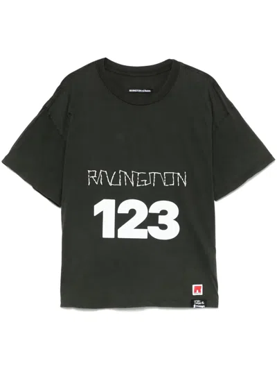 Rrr123 Logo-print Embroidered Cotton-jersey T-shirt In Grey
