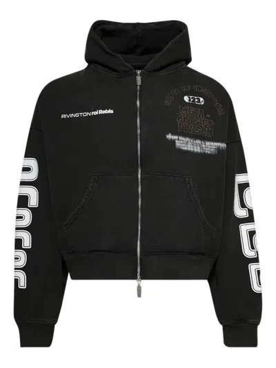 Rrr123 Zip-fastening Hoodie In Black