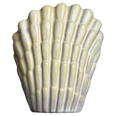 Pre-owned Rörstrand 1940s Art Deco Cream Yellow Shell Vase, Vicke Lindstrand, Sweden