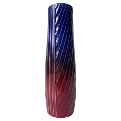 Pre-owned Rörstrand 1950s Carl-harry Stålhane Blue, Burgundy Stoneware Vase,  In Red